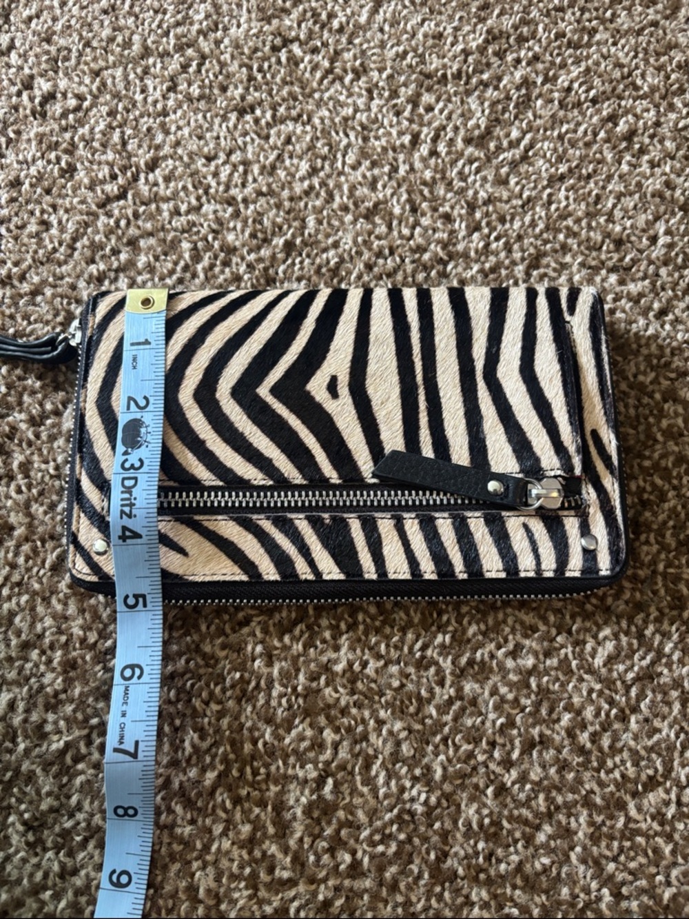 latico Tulum Hair-on Wristlet/Wallet in Zebra print - Picture 3 of 6